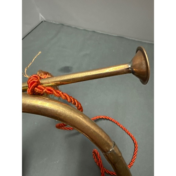 Vintage Brass Fox Hunt Horn Decorative Bugle with Red Tassel Cord Made in India - Picture 6 of 7